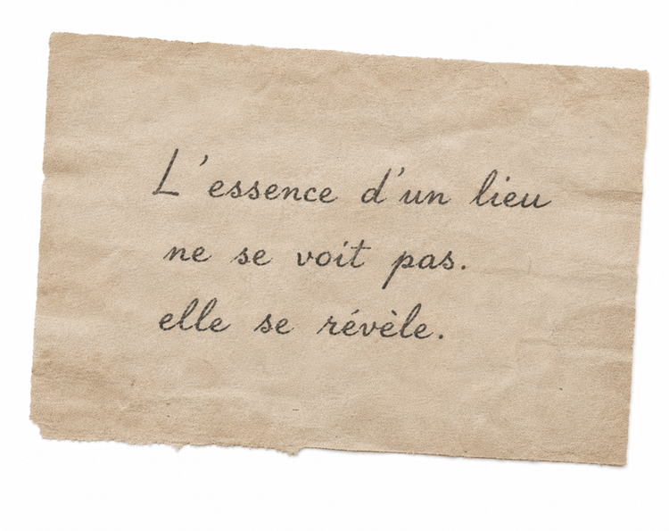 L'essence d'un lieu ne se voit pas, elle se révèle.
