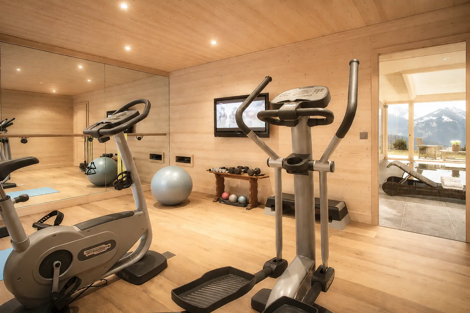 Private fitness room on the wellness floor