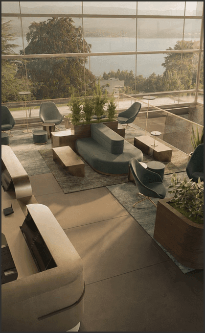 World Economic Forum pavilion with minimalist design
