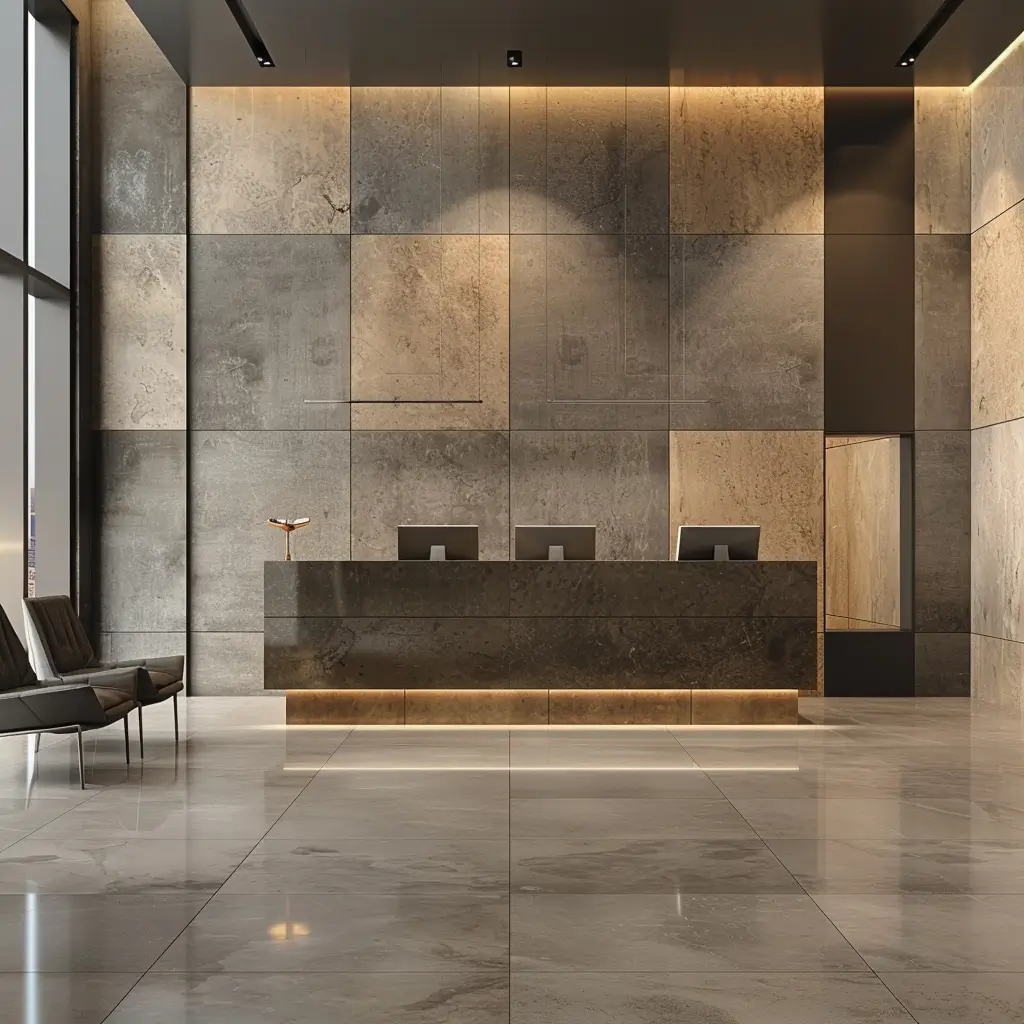 A corporate reception space